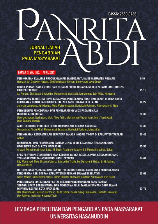 Cover Jurnal Panrita Abdi Vol. 1 No. 1, April 2017