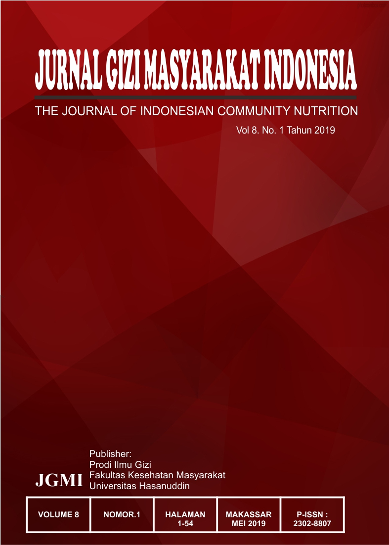 Jurnal Gizi Masyarakat  Indonesia Volume.8 No. 1 2019