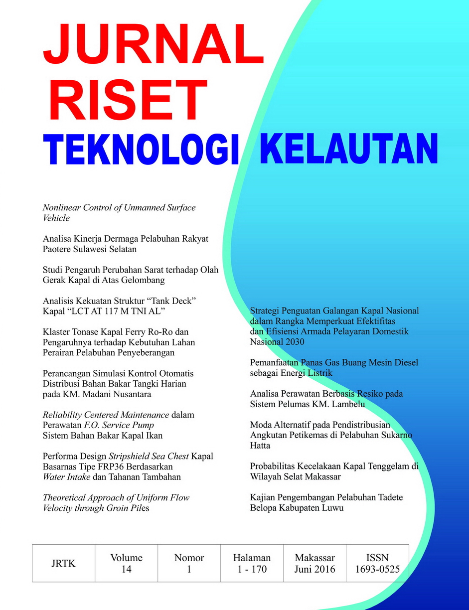 					View Vol. 14 No. 1 (2016): Jurnal Riset Teknologi Kelautan (JRTK)
				