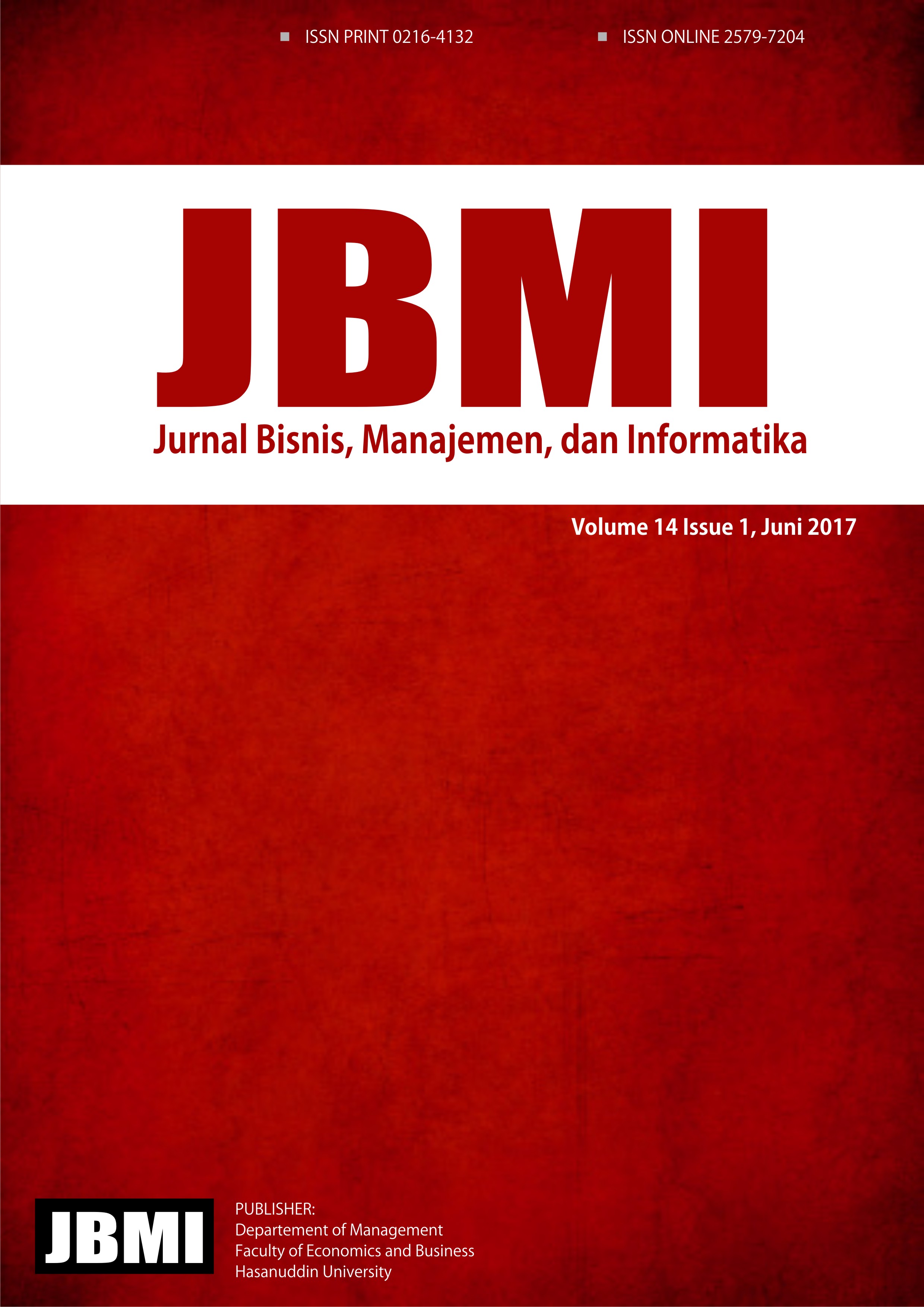 					View Vol. 14 No. 1 (2017): JBMI
				