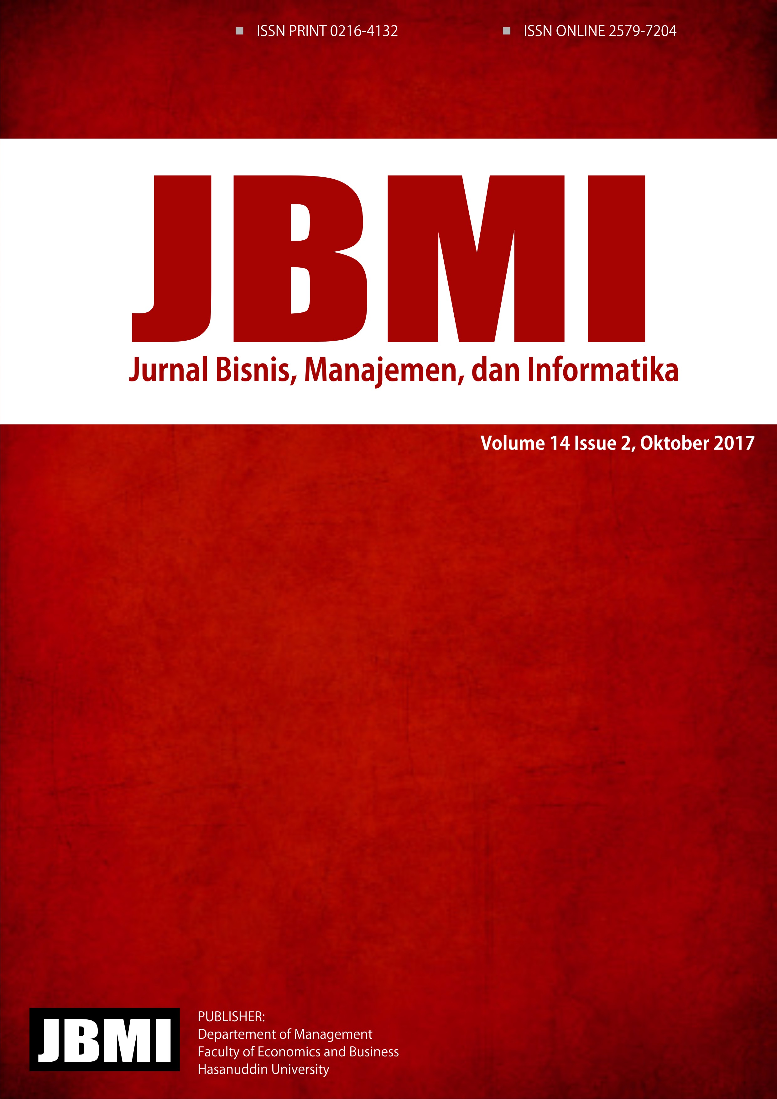 					View Vol. 14 No. 2 (2017): JBMI
				