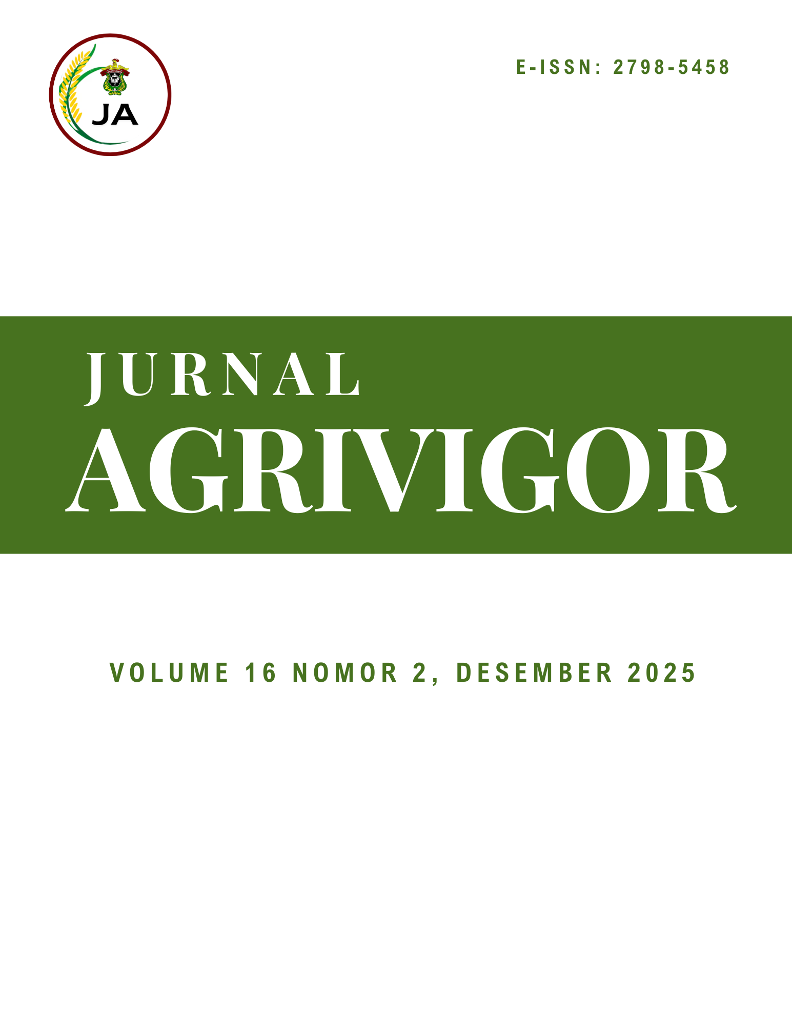 					View Vol. 16 No. 2 (2025): JURNAL AGRIVIGOR, VOL. 16 NO. 2, DESEMBER 2025
				