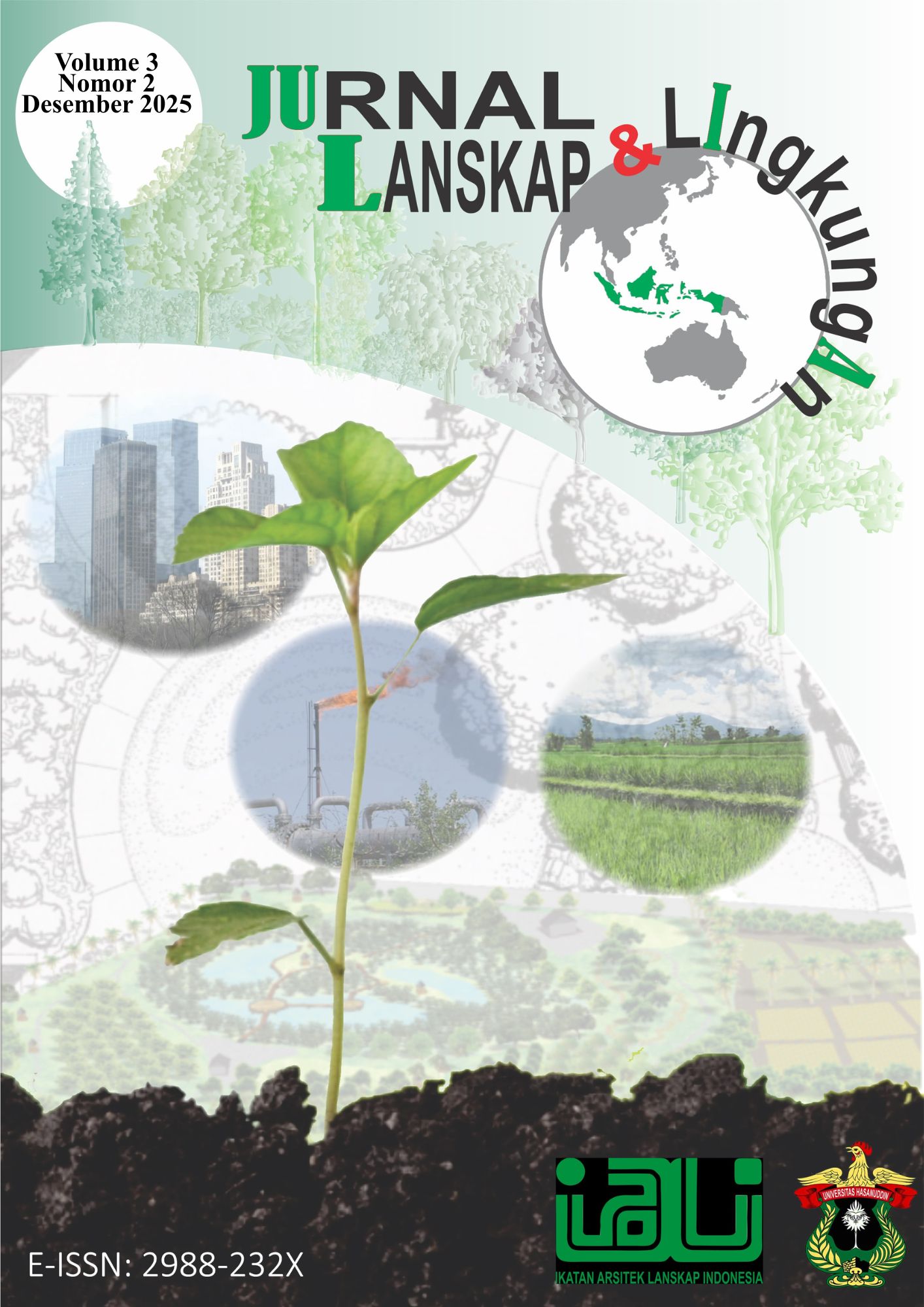 					View Vol. 3 No. 2 (2025): Jurnal Lanskap dan Lingkungan Volume 3 Nomor 2 Desember 2025
				