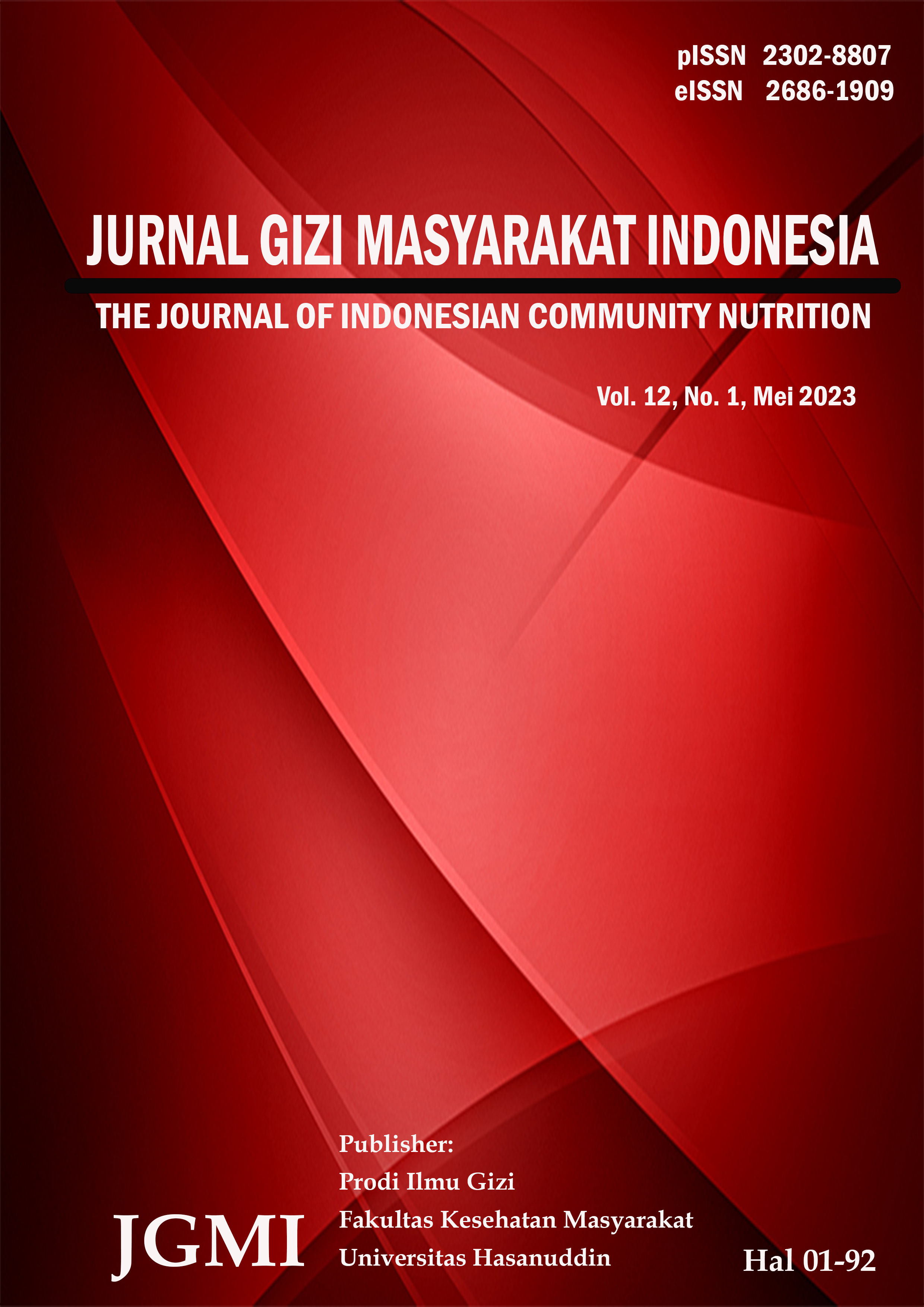 					View Vol. 12 No. 1 (2023): Vol.12, No.1, 2023: Jurnal Gizi Masyarakat Indonesia
				