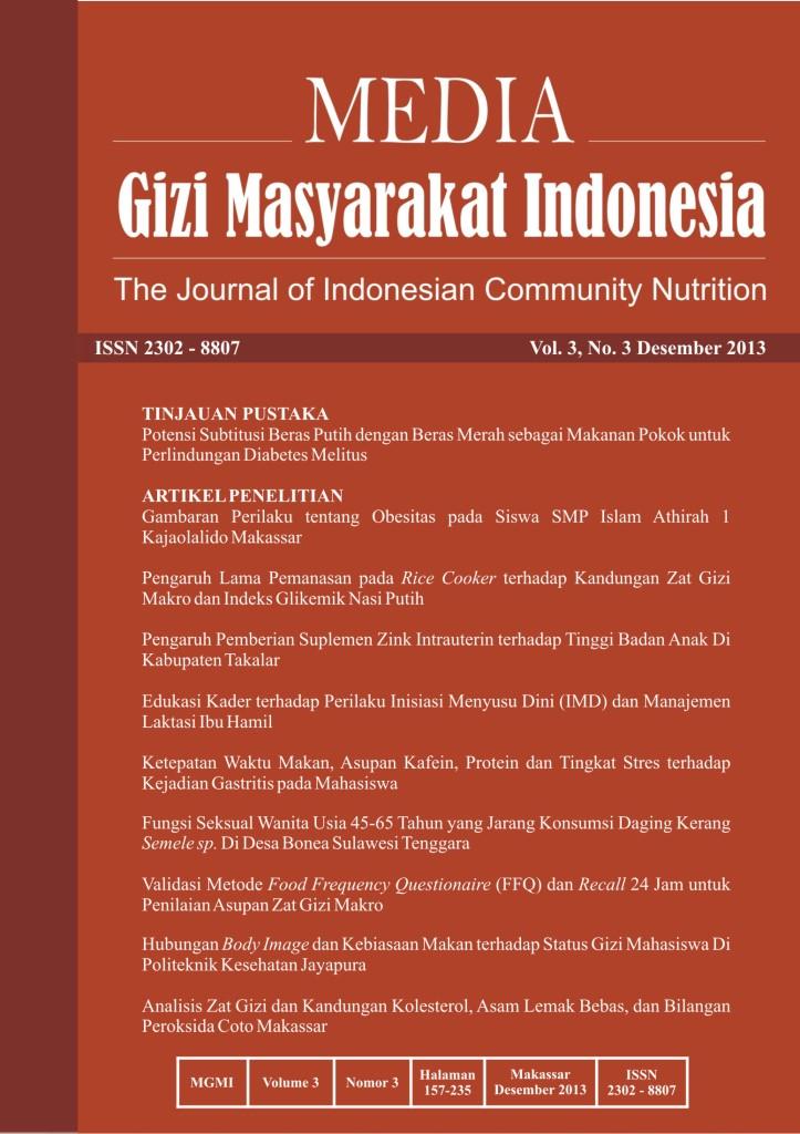 					View Vol. 3 No. 3 (2013): Media Gizi Masyarakat Indonesia
				