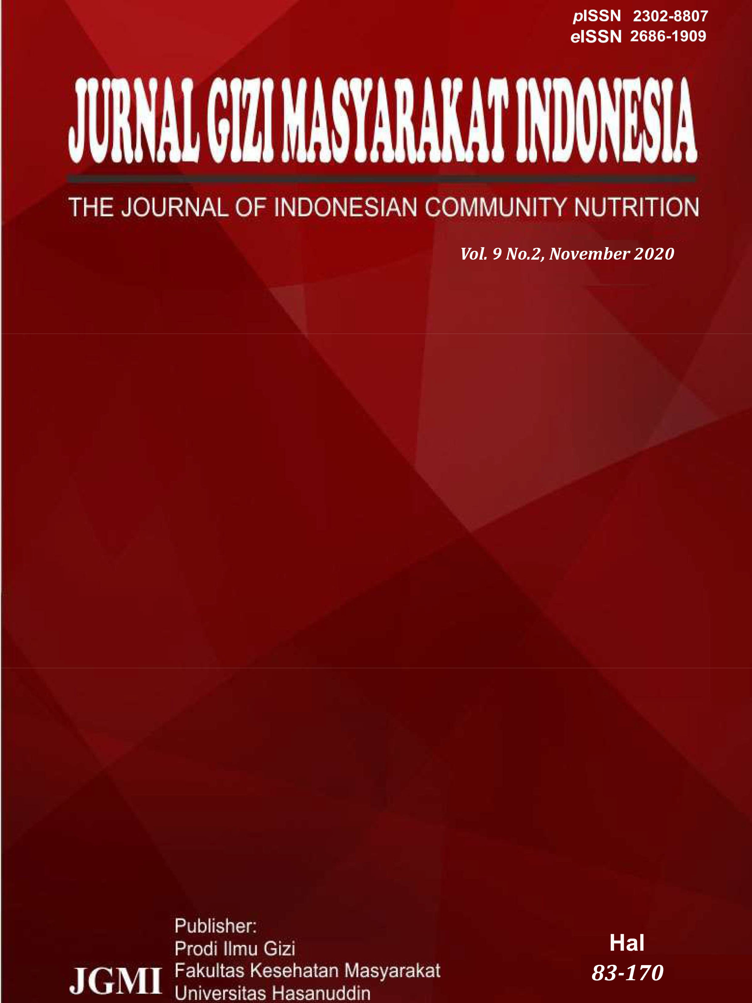 Jurnal Gizi Masyarakat Indonesia , Volume. 9, No. 2 November 2020